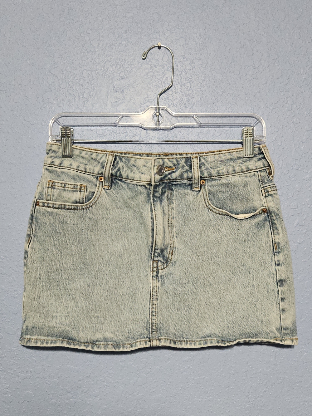 PacSun Light Wash Denim Mini Skirt
